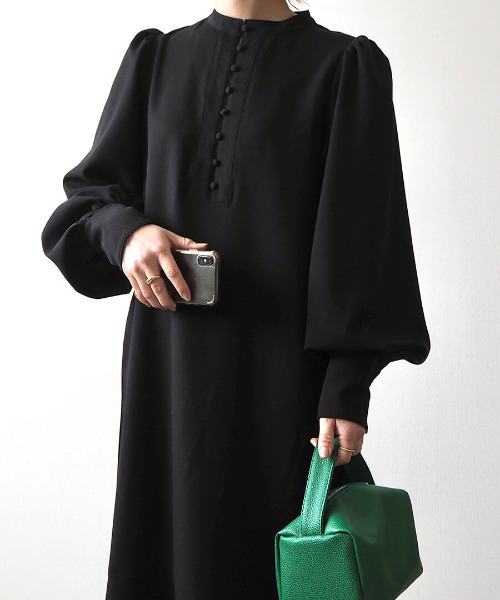 ISOOK（アイスー）の「Volume sleeve mermaid one-piece / ボリュームスリーブマーメイドワンピース（mi original item）（ワンピース・レディース・アイボリー/ブラック・FREE）」の10枚目の写真