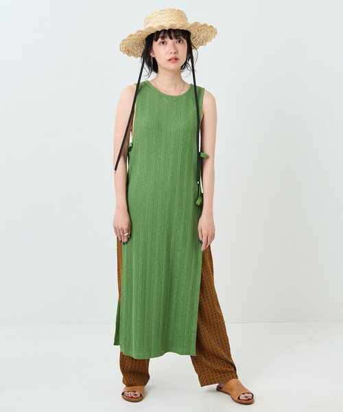 FREAK'S STORE(フリークスストア)の「サイドリボンリブノースリーブワンピース(ワンピース・レディース・ブラック/ピンク/グリーン・フリ-)」の10枚目の写真