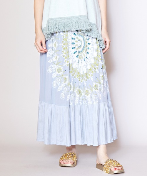 チャイハネ（チャイハネ）の「【チャイハネ】サラリーティアードスカート（スカート・レディース・ホワイト/グレー/オレンジ/グリーン/ネイビー/ブラウン・FREE）」の3枚目の写真