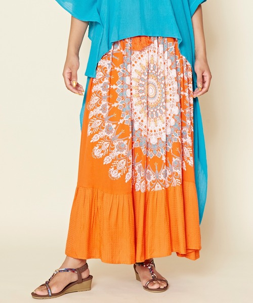 チャイハネ（チャイハネ）の「【チャイハネ】サラリーティアードスカート（スカート・レディース・ホワイト/グレー/オレンジ/グリーン/ネイビー/ブラウン・FREE）」の6枚目の写真