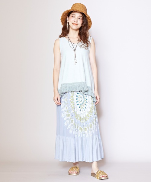 チャイハネ（チャイハネ）の「【チャイハネ】サラリーティアードスカート（スカート・レディース・ホワイト/グレー/オレンジ/グリーン/ネイビー/ブラウン・FREE）」の8枚目の写真