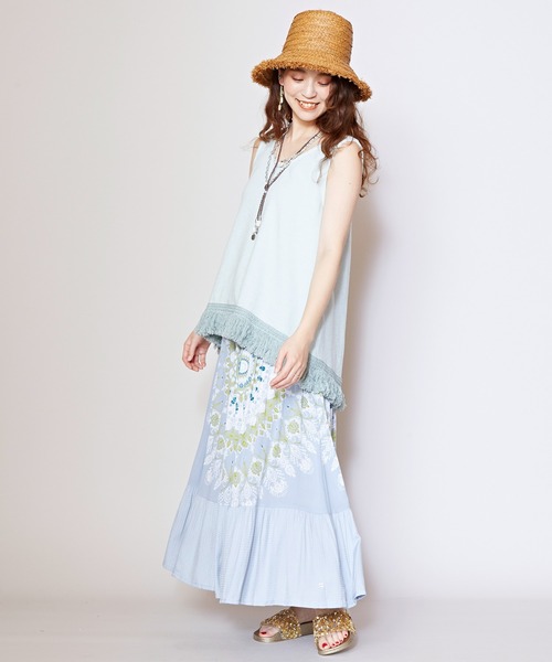 チャイハネ（チャイハネ）の「【チャイハネ】サラリーティアードスカート（スカート・レディース・ホワイト/グレー/オレンジ/グリーン/ネイビー/ブラウン・FREE）」の9枚目の写真