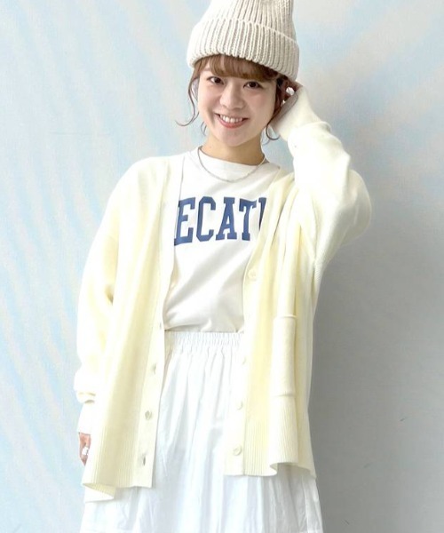 studio CLIP（スタディオクリップ）の「【WEB限定】細見えゆったりカーディガン（カーディガン/ボレロ・レディース・ブラック/ブラウン/イエロー/オレンジ/ブルー/グリーン/アイボリー/ライトグリーン/モカ/ラベンダー/ピンク・FREE）」の2枚目の写真