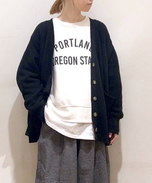 studio CLIP（スタディオクリップ）の「【WEB限定】細見えゆったりカーディガン（カーディガン/ボレロ・レディース・ブラック/ブラウン/イエロー/オレンジ/ブルー/グリーン/アイボリー/ライトグリーン/モカ/ラベンダー/ピンク・FREE）」の3枚目の写真