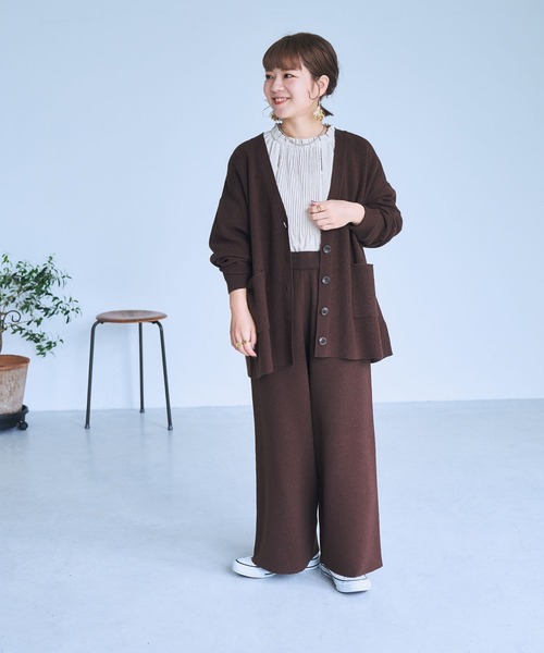 studio CLIP（スタディオクリップ）の「【WEB限定】細見えゆったりカーディガン（カーディガン/ボレロ・レディース・ブラック/ブラウン/イエロー/オレンジ/ブルー/グリーン/アイボリー/ライトグリーン/モカ/ラベンダー/ピンク・FREE）」の16枚目の写真