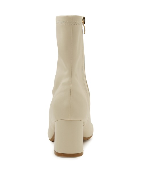 Juze（ジュゼ）の「【抗菌防臭】スクエアトゥストレッチヒールブーツ（ブーツ・レディース・ブラック/キナリ/ブラック系その他/ゴールド・L/LL/M/S）」の5枚目の写真