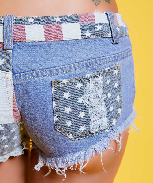 babyShoop（ベイビーシュープ）の「国旗柄 マイクロミニショートパンツ（その他パンツ・レディース・ブルー・SMALL/MEDIUM/LARGE）」の5枚目の写真
