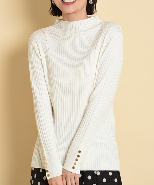 INTERPLANET(インタープラネット)の「ボトルネックヒートプルオーバー(ニット/セーター・レディース・オフホワイト/ブラック/マスタード/ホワイト系/ブルー・FREE)」の6枚目の写真