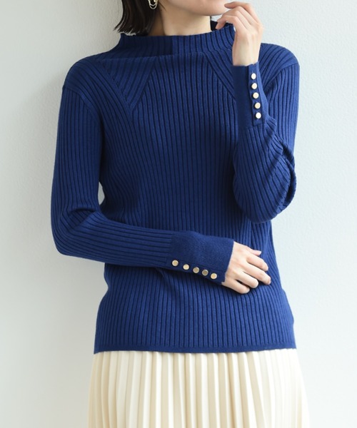 INTERPLANET(インタープラネット)の「ボトルネックヒートプルオーバー(ニット/セーター・レディース・オフホワイト/ブラック/マスタード/ホワイト系/ブルー・FREE)」の18枚目の写真