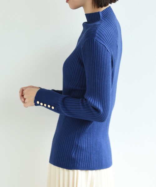 INTERPLANET(インタープラネット)の「ボトルネックヒートプルオーバー(ニット/セーター・レディース・オフホワイト/ブラック/マスタード/ホワイト系/ブルー・FREE)」の19枚目の写真