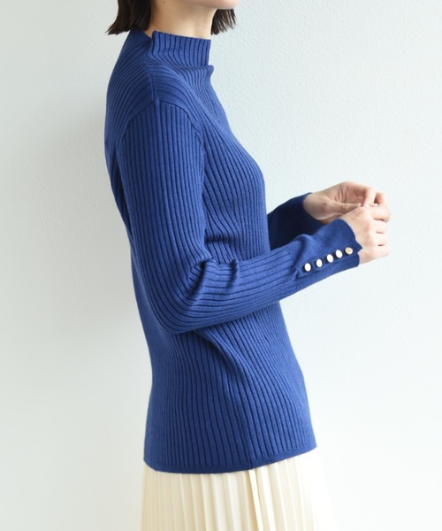 INTERPLANET(インタープラネット)の「ボトルネックヒートプルオーバー(ニット/セーター・レディース・オフホワイト/ブラック/マスタード/ホワイト系/ブルー・FREE)」の21枚目の写真