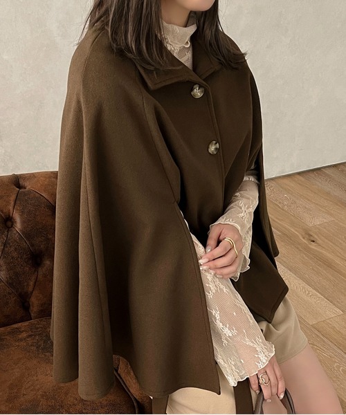 セール】【apres jour clair】スリットケープコート【ZOZOTOWN限定