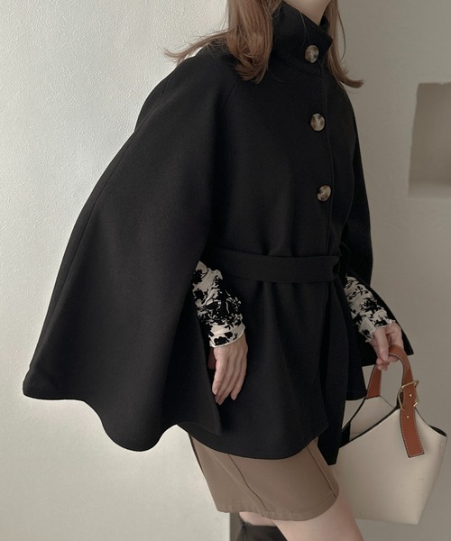 セール】【apres jour clair】スリットケープコート【ZOZOTOWN限定