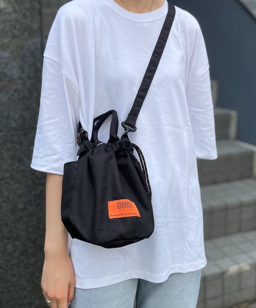 UNIVERSAL OVERALL（ユニバーサルオーバーオール）の「UNIVERSAL OVERALL/ユニバーサルオーバーオール Gabardine 2way pouch(M)  UVO-126（ショルダーバッグ・レディース・ブラック/ベージュ/カーキ・ONESIZE）」の9枚目の写真