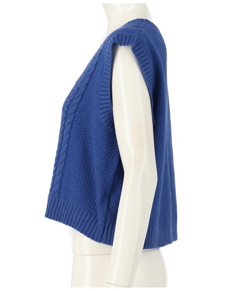 ANAP（アナップ）の「ケーブルニットベスト（ベスト・レディース・グリーン/ブルー/アイボリー/ブラック・FREE）」の13枚目の写真