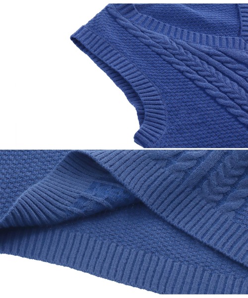 ANAP（アナップ）の「ケーブルニットベスト（ベスト・レディース・グリーン/ブルー/アイボリー/ブラック・FREE）」の14枚目の写真