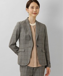 m.f.editorial（エムエフエディトリアル）の「エムエフエディトリアルレディース/m.f.editorial:Women レダ/REDA ウィンドペン柄 セットアップ 1ボタンジャケット ベージュ （セットアップパンツございます）（スーツジャケット）」