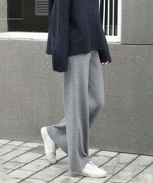 LAC-VERT(ラック・ヴェール)の「ハイウエストニットパンツ(その他パンツ・レディース・ベージュ/ブラック/グレー・FREE)」の3枚目の写真