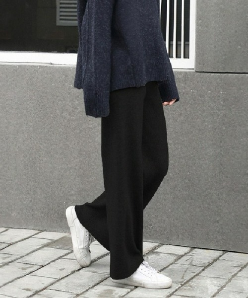 LAC-VERT(ラック・ヴェール)の「ハイウエストニットパンツ(その他パンツ・レディース・ベージュ/ブラック/グレー・FREE)」の5枚目の写真