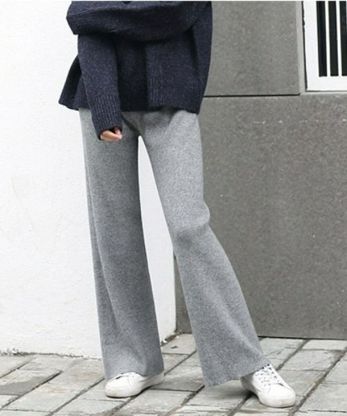 LAC-VERT(ラック・ヴェール)の「ハイウエストニットパンツ(その他パンツ・レディース・ベージュ/ブラック/グレー・FREE)」の9枚目の写真