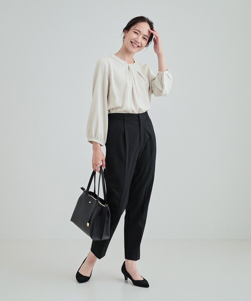 SHOO・LA・RUE(シューラルー)の「◆【S-3L】フロントドレープブラウス(シャツ/ブラウス・レディース・ピンク系3/ホワイト系5/グレー系7・01/02/03/04/05)」の10枚目の写真