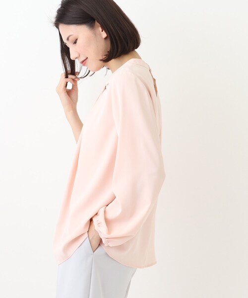 SHOO・LA・RUE(シューラルー)の「◆【S-3L】フロントドレープブラウス(シャツ/ブラウス・レディース・ピンク系3/ホワイト系5/グレー系7・01/02/03/04/05)」の13枚目の写真