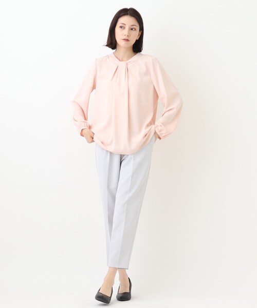 SHOO・LA・RUE(シューラルー)の「◆【S-3L】フロントドレープブラウス(シャツ/ブラウス・レディース・ピンク系3/ホワイト系5/グレー系7・01/02/03/04/05)」の15枚目の写真