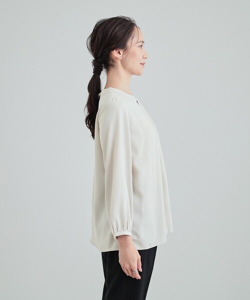 SHOO・LA・RUE(シューラルー)の「◆【S-3L】フロントドレープブラウス(シャツ/ブラウス・レディース・ピンク系3/ホワイト系5/グレー系7・01/02/03/04/05)」の20枚目の写真