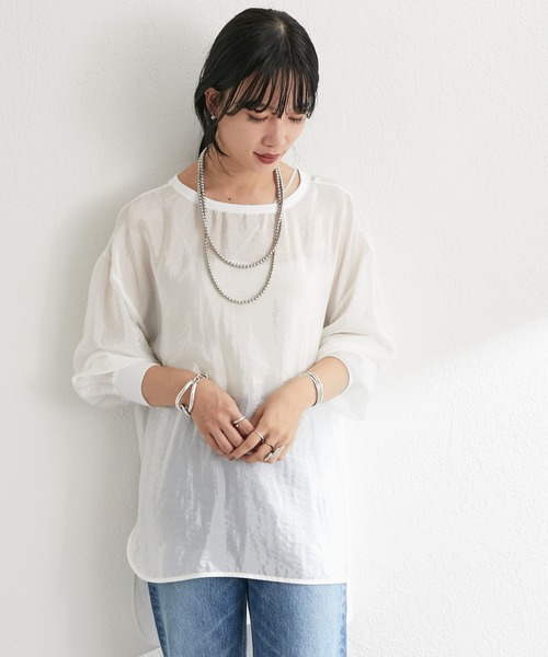 SHENERY（シーナリー）の「バックVシアーワッシャープルオーバー（シャツ/ブラウス・レディース・ホワイト/ベージュ系その他/ブラック・FREE）」の5枚目の写真