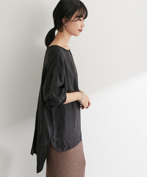 SHENERY（シーナリー）の「バックVシアーワッシャープルオーバー（シャツ/ブラウス・レディース・ホワイト/ベージュ系その他/ブラック・FREE）」の16枚目の写真