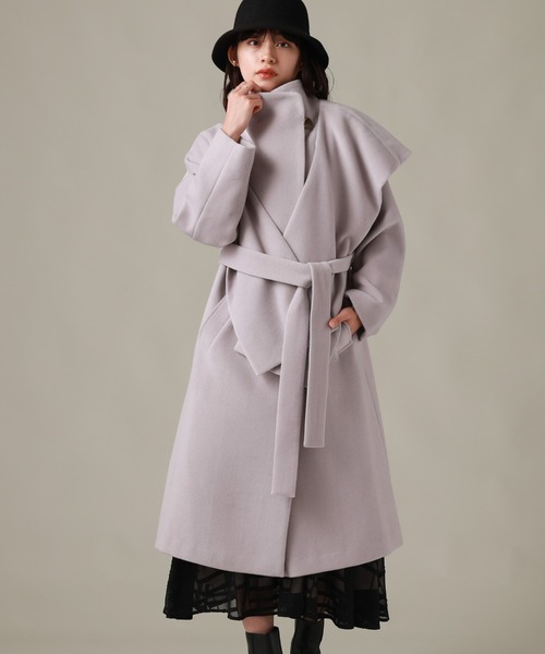 Cheek(チーク)の「ショール付きコート(その他アウター・レディース・グレイッシュベージュ/ネイビー/ワイン・SMALL/MEDIUM)」の3枚目の写真