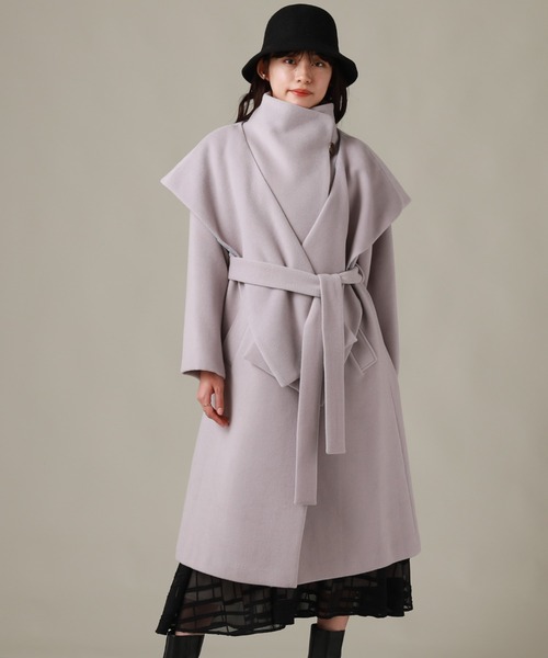 Cheek(チーク)の「ショール付きコート(その他アウター・レディース・グレイッシュベージュ/ネイビー/ワイン・SMALL/MEDIUM)」の6枚目の写真