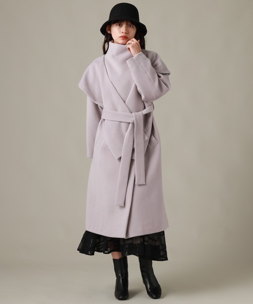 Cheek(チーク)の「ショール付きコート(その他アウター・レディース・グレイッシュベージュ/ネイビー/ワイン・SMALL/MEDIUM)」の8枚目の写真