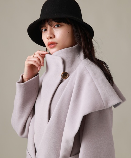 Cheek(チーク)の「ショール付きコート(その他アウター・レディース・グレイッシュベージュ/ネイビー/ワイン・SMALL/MEDIUM)」の10枚目の写真