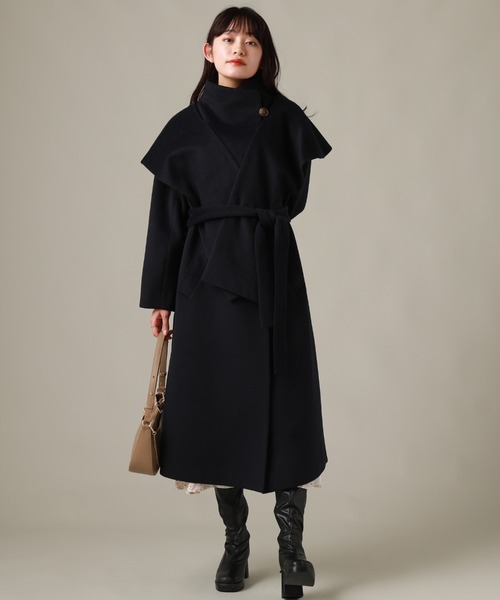 Cheek(チーク)の「ショール付きコート(その他アウター・レディース・グレイッシュベージュ/ネイビー/ワイン・SMALL/MEDIUM)」の16枚目の写真