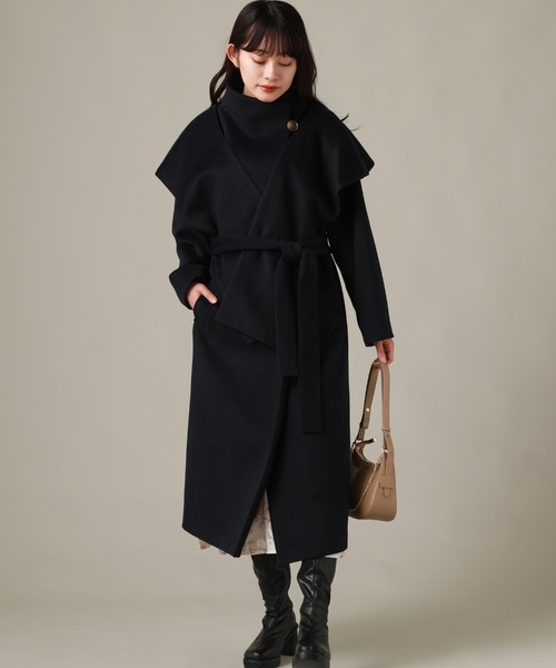 Cheek(チーク)の「ショール付きコート(その他アウター・レディース・グレイッシュベージュ/ネイビー/ワイン・SMALL/MEDIUM)」の18枚目の写真