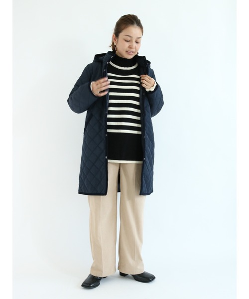 Lugnoncure（ルノンキュール）の「キルトフードコート（その他アウター・レディース・ブラック/ベージュ/ネイビー・ﾌﾘ-）」の5枚目の写真
