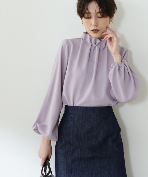 N.(N. Natural Beauty Basic)(エヌエヌナチュラルビューティーベーシック)の「【追加生産】◆ペーパーバックパフブラウス(シャツ/ブラウス)」|ピンク系その他