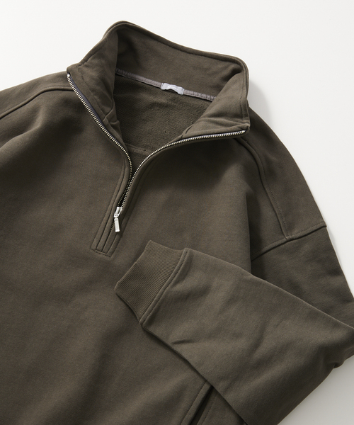 JOURNAL STANDARD relume（ジャーナルスタンダード　レリューム）の「【relume SPORTS WEAR】オーバーサイズ ハーフジップスウェット（スウェット・メンズ・ブラックミックス/ブルー系その他/マスタード・MEDIUM/LARGE）」の2枚目の写真