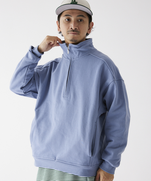 JOURNAL STANDARD relume（ジャーナルスタンダード　レリューム）の「【relume SPORTS WEAR】オーバーサイズ ハーフジップスウェット（スウェット・メンズ・ブラックミックス/ブルー系その他/マスタード・MEDIUM/LARGE）」の19枚目の写真