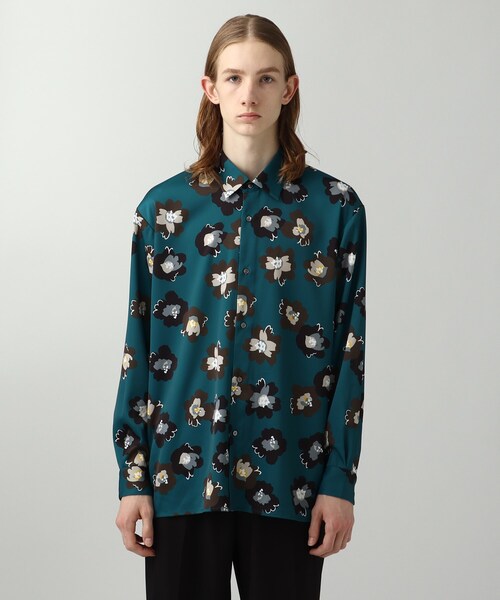 tk.TAKEO KIKUCHI（ティーケータケオキクチ）の「◆ぽっぷレトロフラワーシャツ（ユニセックスアイテム）（シャツ/ブラウス・メンズ・ダークグリーン系3/ブラック系3/グレー系その他4・01/02/03）」の9枚目の写真