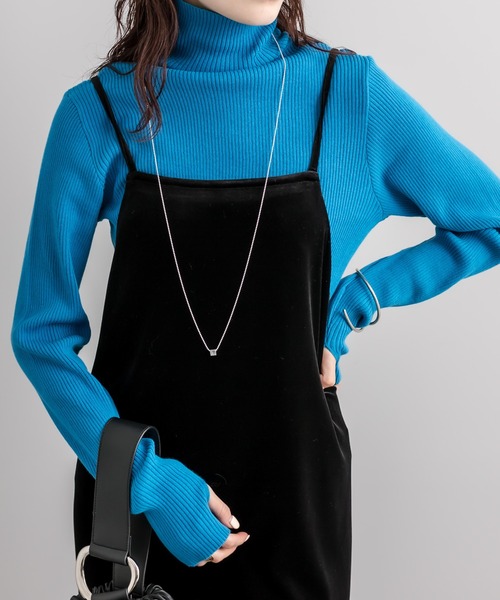 mystic(ミスティック)の「【カラー展開豊富】タートルリブニット(ニット/セーター・レディース・ピンク/ブラック/オフホワイト/ブルー/グリーン・FREE)」の17枚目の写真