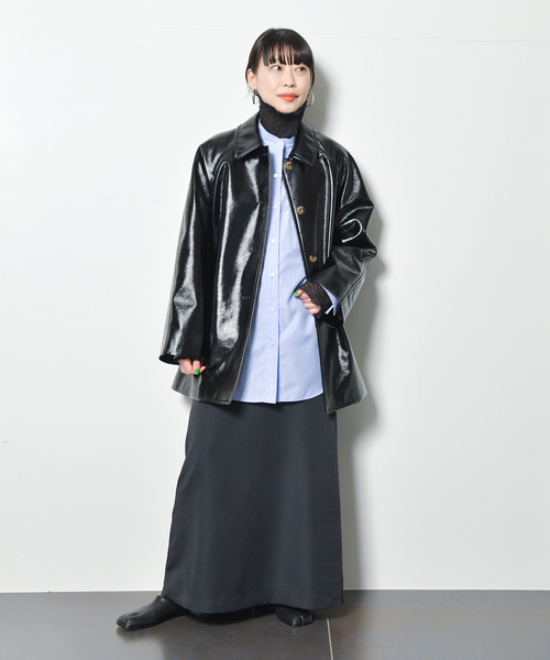 CITYSHOP（シティーショップ）の「STRETCH SATIN スカート（スカート・レディース・ブラック/ホワイト・34/36/38）」の3枚目の写真