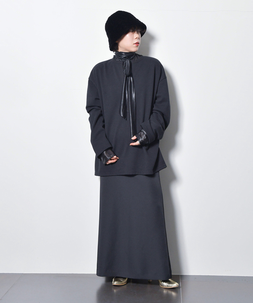 CITYSHOP（シティーショップ）の「STRETCH SATIN スカート（スカート・レディース・ブラック/ホワイト・34/36/38）」の4枚目の写真