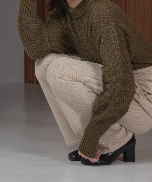 lawgy（ラウジー）の「tuck corduroy pants（その他パンツ・レディース・アイボリー/ブラウン・FREE）」の14枚目の写真