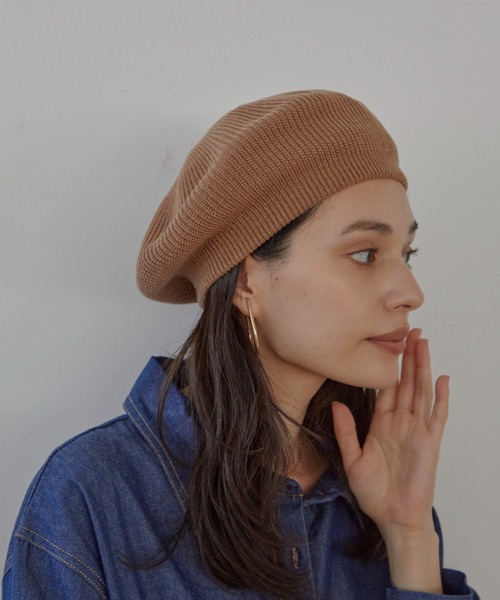 ACYM(アシーム)の「Standard knit ベレー(ハンチング/ベレー帽・レディース・ブラック/ブラウン・FREE)」の1枚目の写真