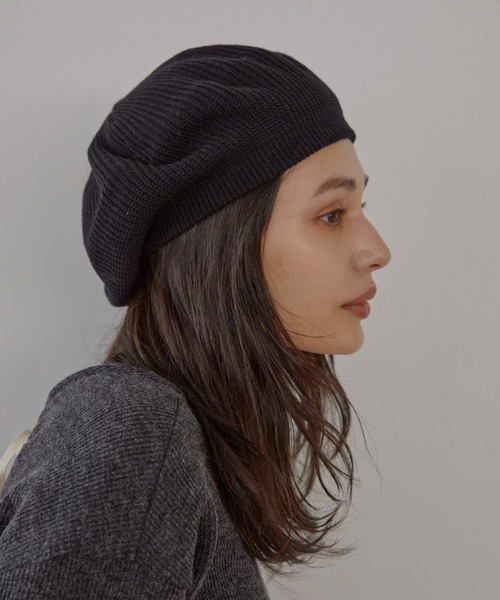 ACYM(アシーム)の「Standard knit ベレー(ハンチング/ベレー帽・レディース・ブラック/ブラウン・FREE)」の6枚目の写真