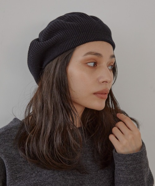 ACYM(アシーム)の「Standard knit ベレー(ハンチング/ベレー帽・レディース・ブラック/ブラウン・FREE)」の3枚目の写真