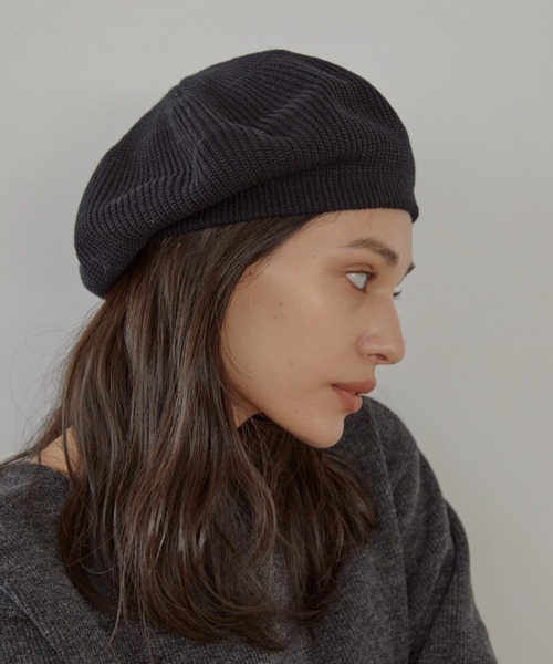 ACYM(アシーム)の「Standard knit ベレー(ハンチング/ベレー帽・レディース・ブラック/ブラウン・FREE)」の5枚目の写真