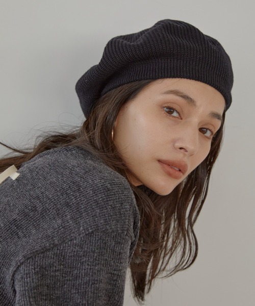 ACYM(アシーム)の「Standard knit ベレー(ハンチング/ベレー帽・レディース・ブラック/ブラウン・FREE)」の7枚目の写真